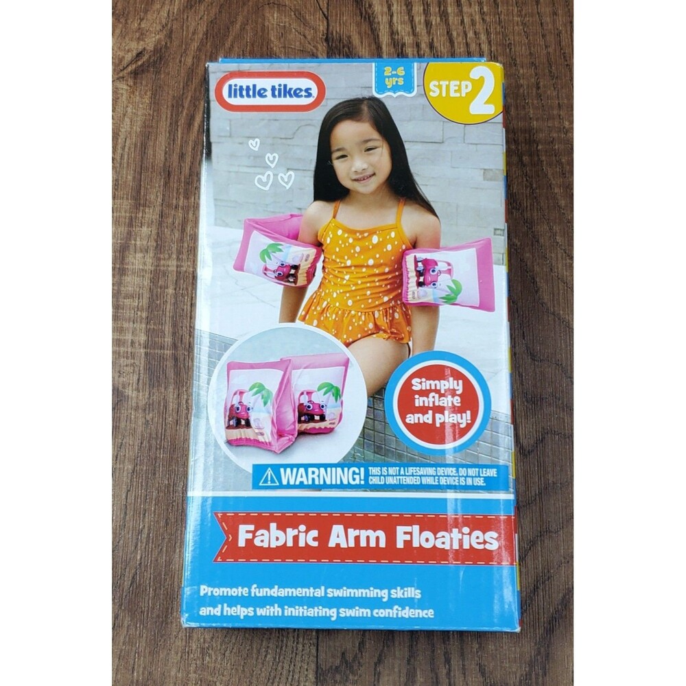 Little Tikes Step 2 Kids Fabric Arm Floaties Swimming Pink Beach Car 2-6 Yrs